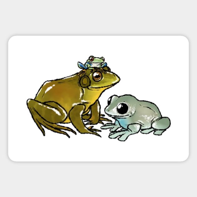 Joyous June Frogs Magnet by Tayleaf